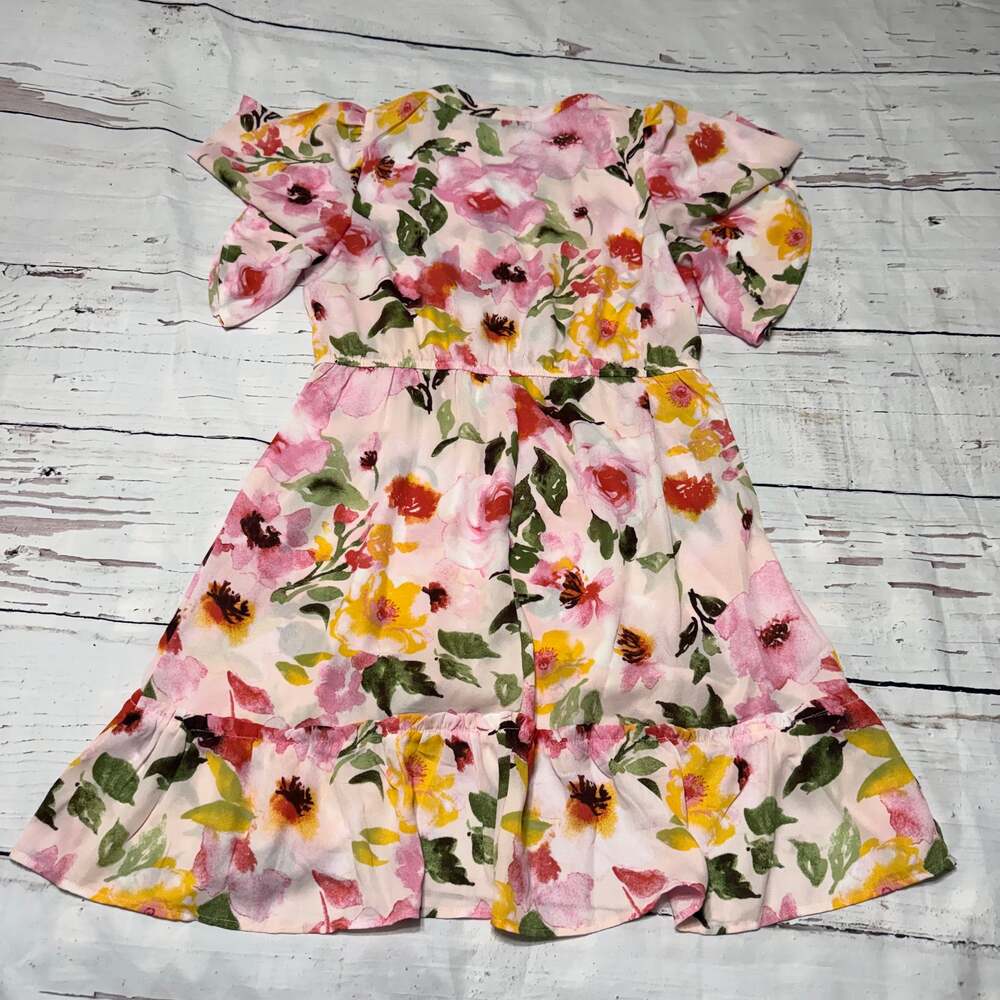 Absolutely Famous Pink and Green Floral Ruffled Midi Sundress - Picture 4 of 8